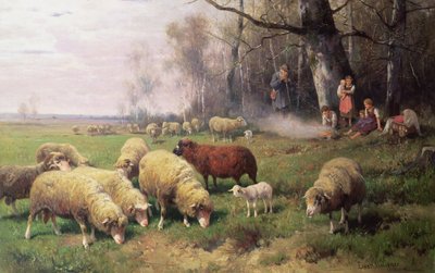 De familie van de herder door Adolf Ernst Meissner